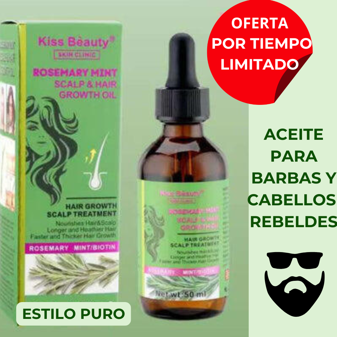 Aceite de Romero para Barba y cabello con Biotina (30 ml)