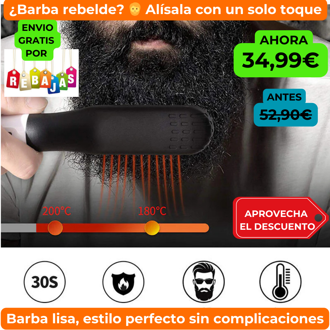 Cepillo alisador para hombre - ¡Alisa tu barba en segundos!
