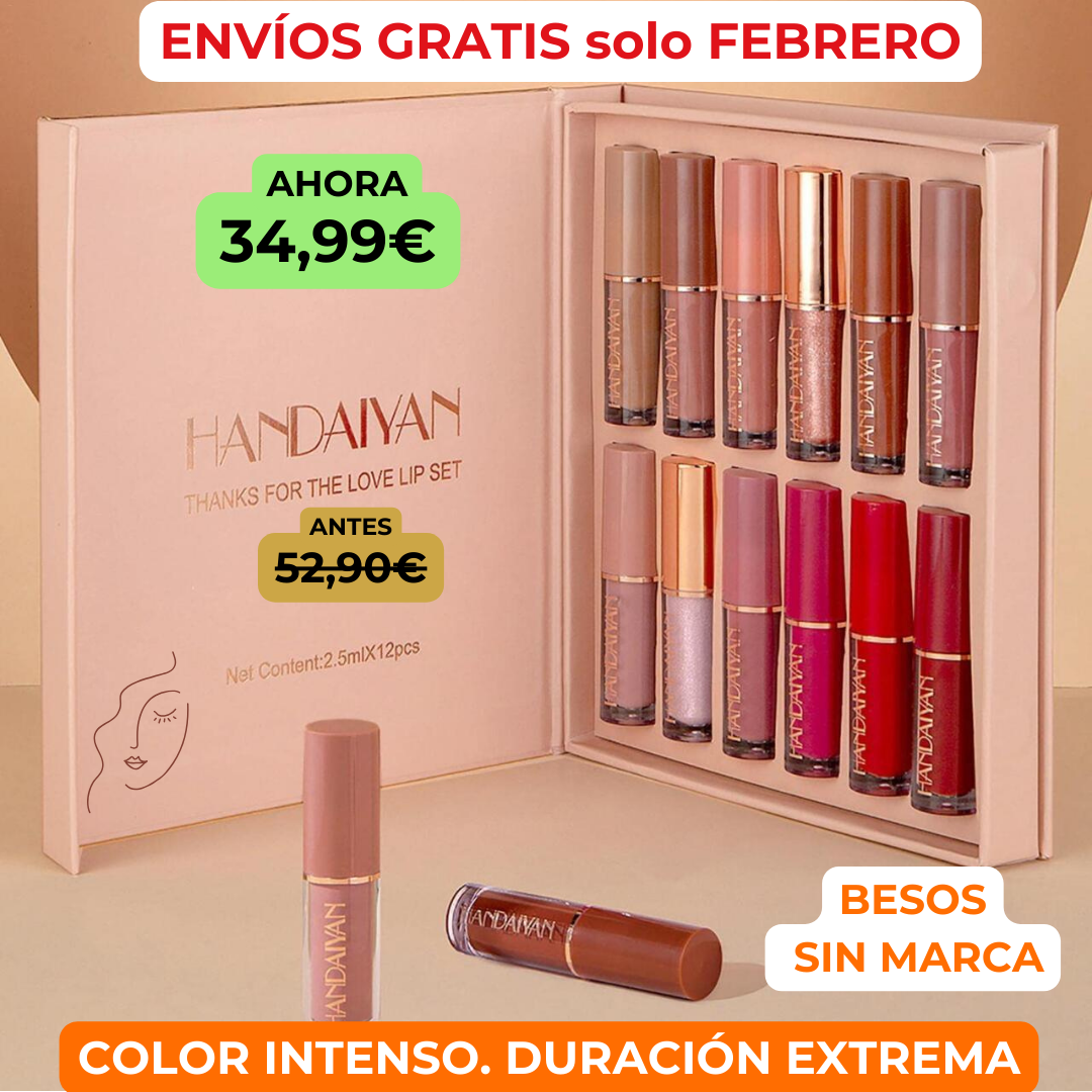 SET 12 SEXY LIPS LABIALES MATE LARGA DURACIÓN