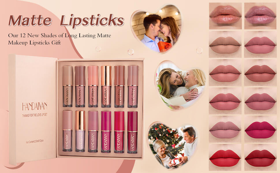 SET 12 SEXY LIPS LABIALES MATE LARGA DURACIÓN